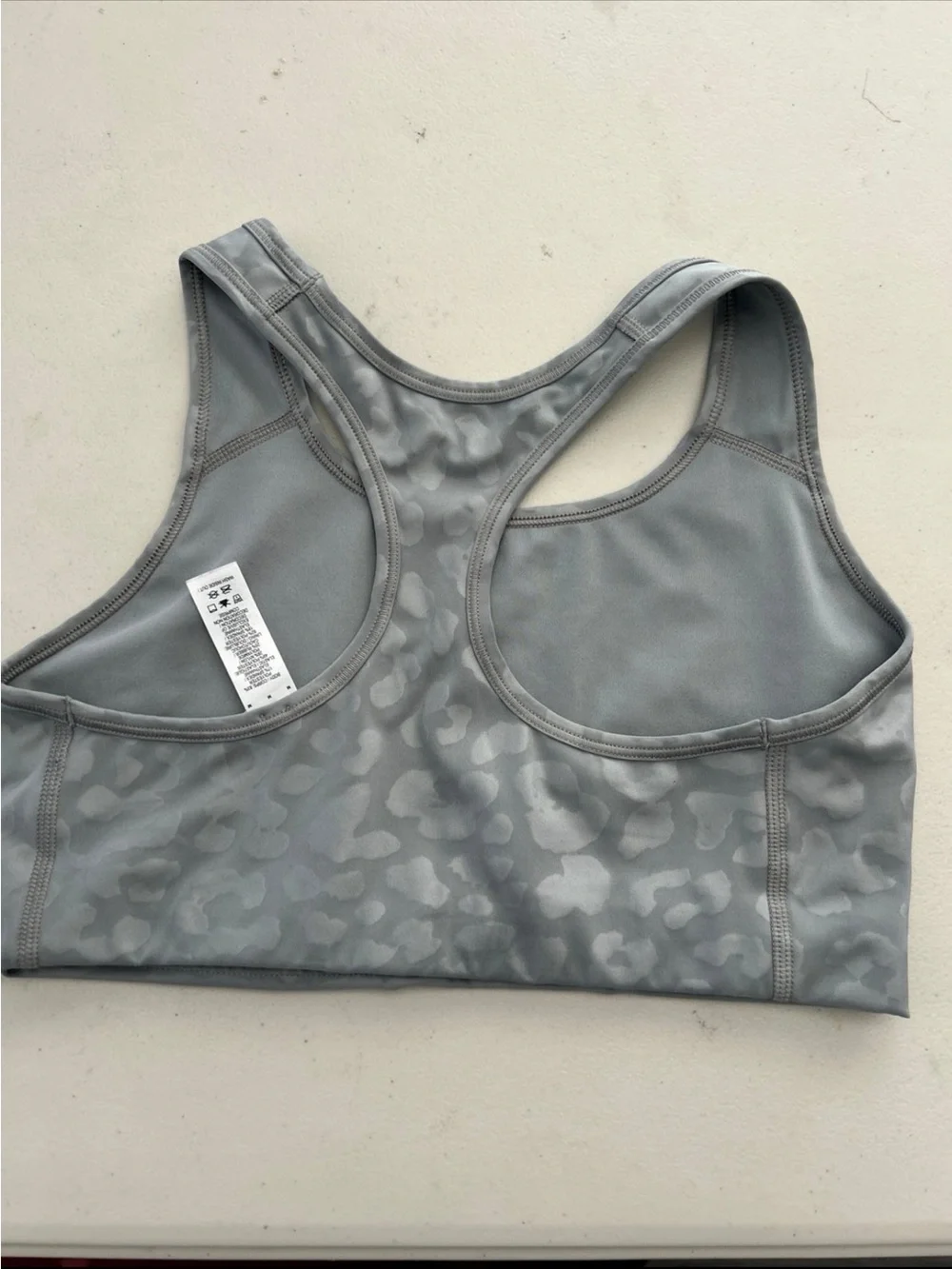 Nike Light Gray Leopard Print Racerback Sports Bra